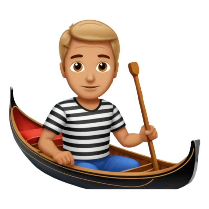 venice gondola driving italian man sticker