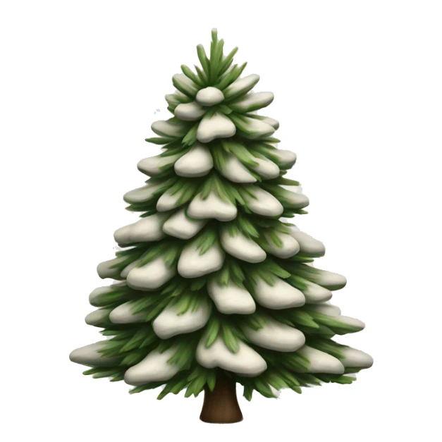 Realistic isolated off white fir christmas tree   sticker
