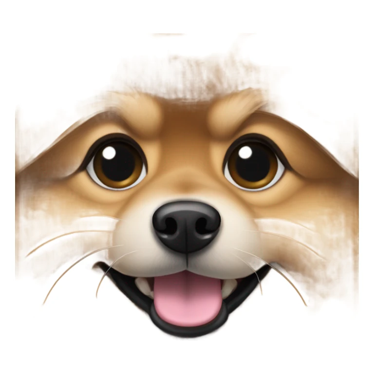 Pomeranian + Chug mixed dog, preferably light brown with a black nose and some grey hairs  sticker