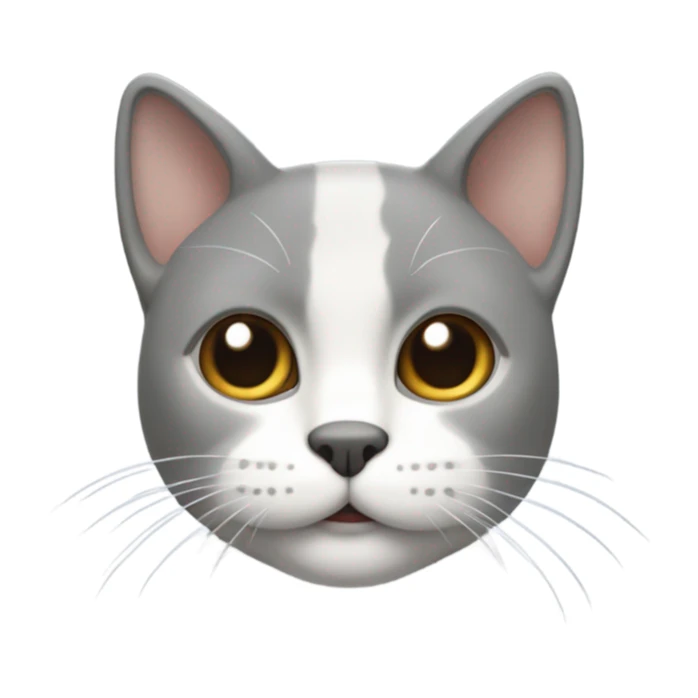 Gato gris con manchas blancas  sticker