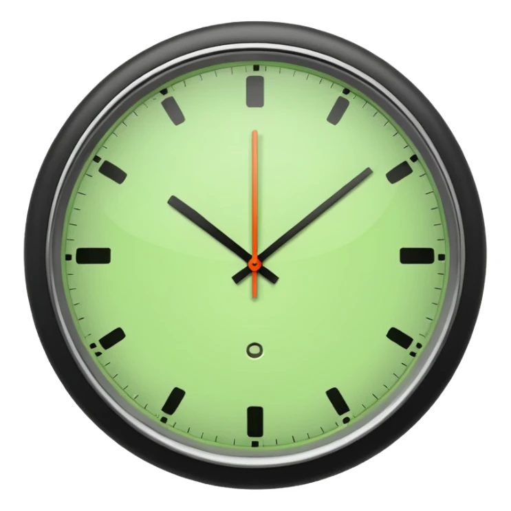 make Clock in minimalism in loght Green color without numbers  sticker