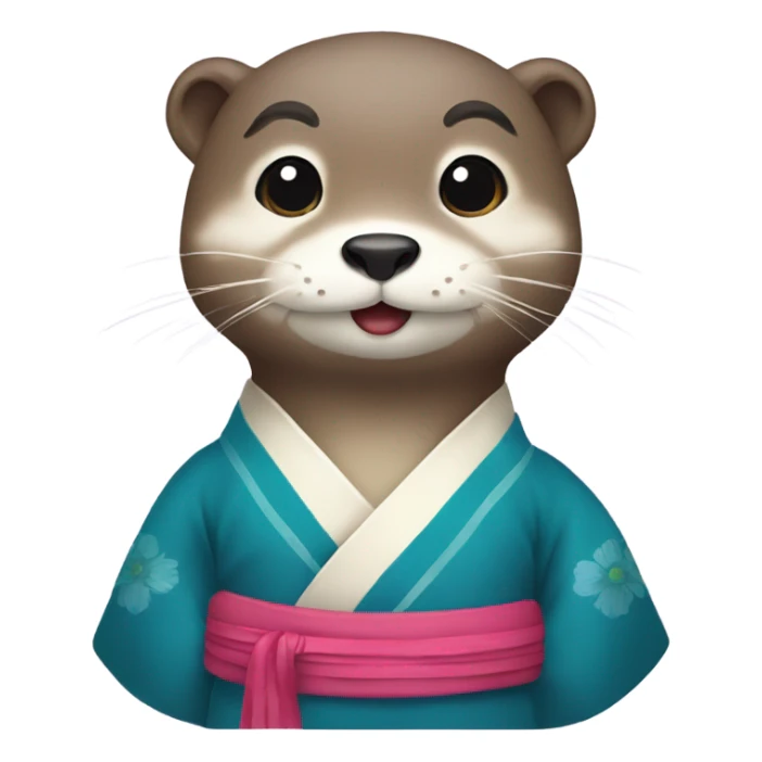 a otter face wearing traditional korean hanbok sticker