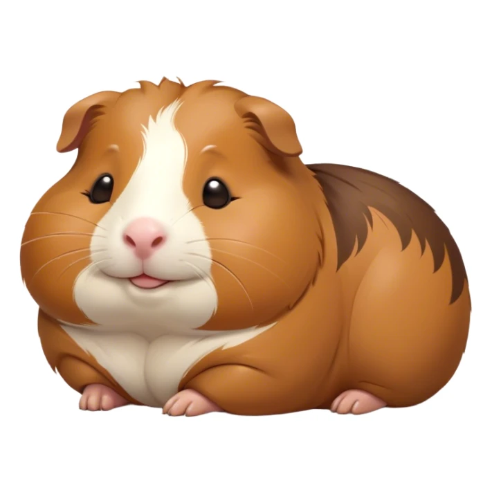 Meme-Worthy Cute Sleeping Brown Guinea Pig Portrait Emoji, Head resting peacefully with a contented smile, showcasing a delightfully chubby build and a luxuriously soft brown coat, eyes shut in a serene, cozy nap, Simplified yet hilariously adorable features, highly detailed, glowing with a soft, drowsy light, high shine, relaxed and utterly lovable, stylized with an air of playful laziness, bright and heartwarming, soft glowing outline, capturing the essence of a comically sleepy guinea pig, so meme-worthy it feels like it could instantly become the next viral sensation of adorable slumber! sticker