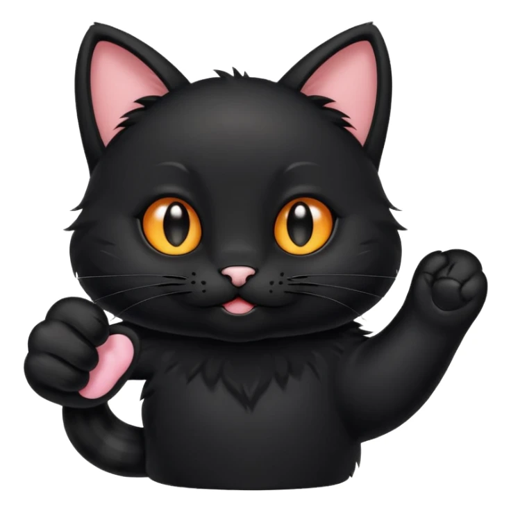 Black Cat paw giving a thumbs up sticker