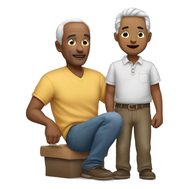 A father that give's a white rock to his son sticker