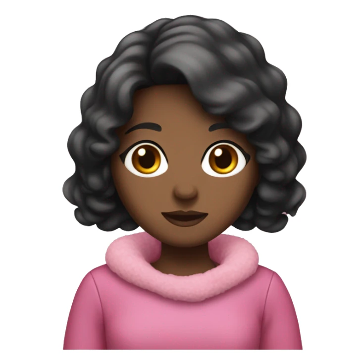 Black hair, pink winter dress sticker