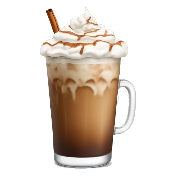 Iced coffee with cinnamon on whipped cream sticker