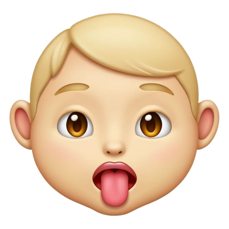 cute emoji-style face sticking tongue out, looking petty sticker
