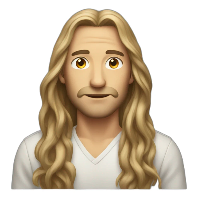 a guy with long hair that kind of looks like mogly sticker