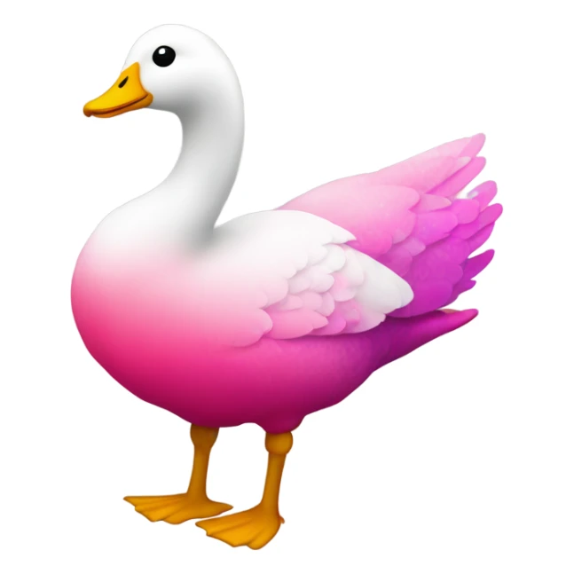 Pink ombre goose with glitter no white  sticker