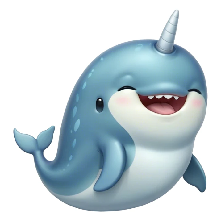 Cinematic Cute Yawning Cute Narwhal Portrait Emoji, Head tilted slightly with a dramatic, wide-open yawn, showcasing a streamlined, elegant body with a gracefully curling tusk and sleepy, half-closed eyes, Simplified yet irresistibly adorable features, highly detailed, glowing with a soft, cozy oceanic glow, high shine, relaxed yet expressive, stylized with a hint of whimsical marine ease, soft glowing outline, capturing the essence of a drowsy yet affectionate cute narwhal that appears ready to stretch and yawn its way out of the screen! sticker
