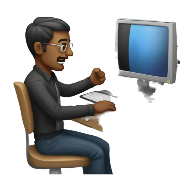 Hombre diseñando en ordenador sticker