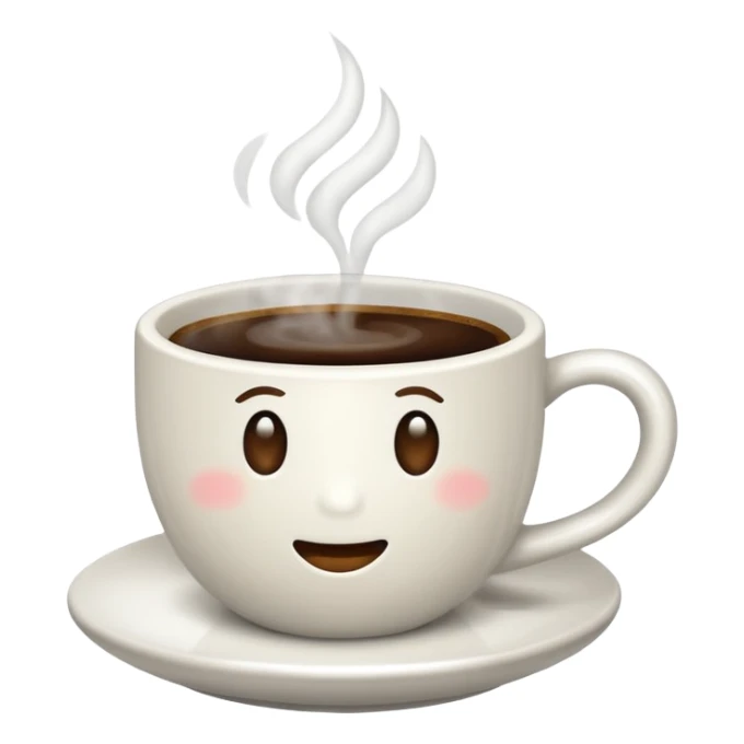 Cup of Coffee white with steam sticker