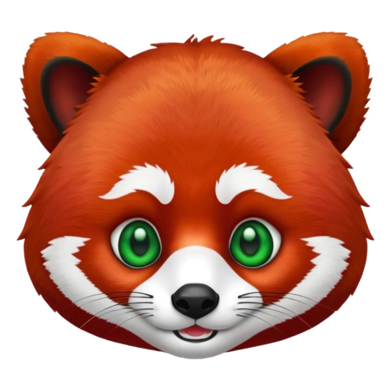 red-panda head, with green-eyes, and red-hair sticker