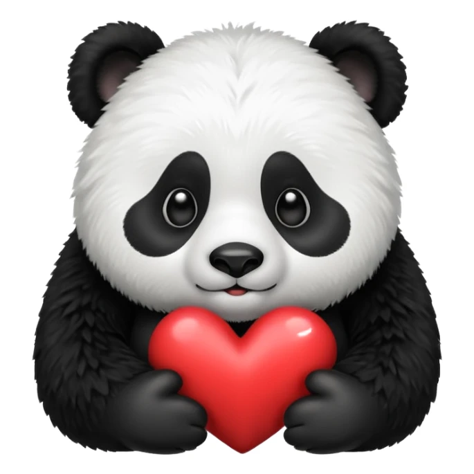 A cute panda emoji with a heart sticker