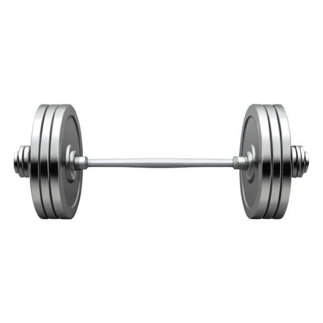 An emblem symbolizing weightlifting with a stylized barbell in the center, set against a simple, clean background. The barbell is prominent and sleek, with no athlete included. The design is bold, modern, and minimalistic sticker