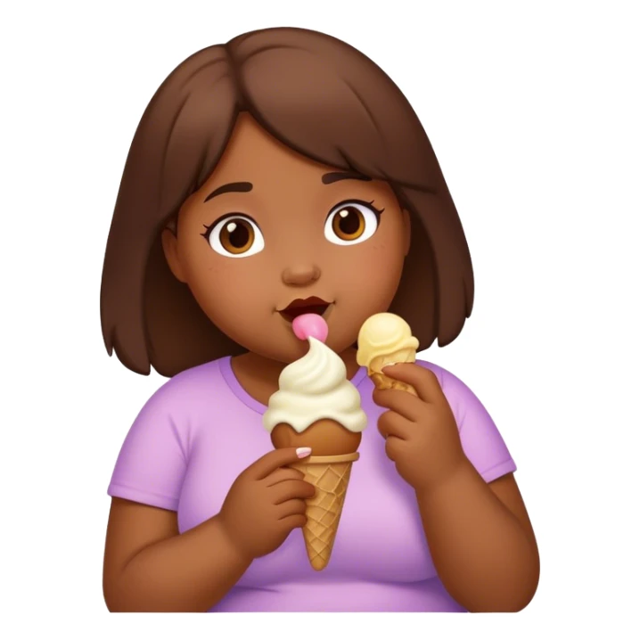 fat girl eating ice cream sticker