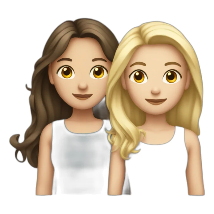 Une fille brunette et une blonde sticker