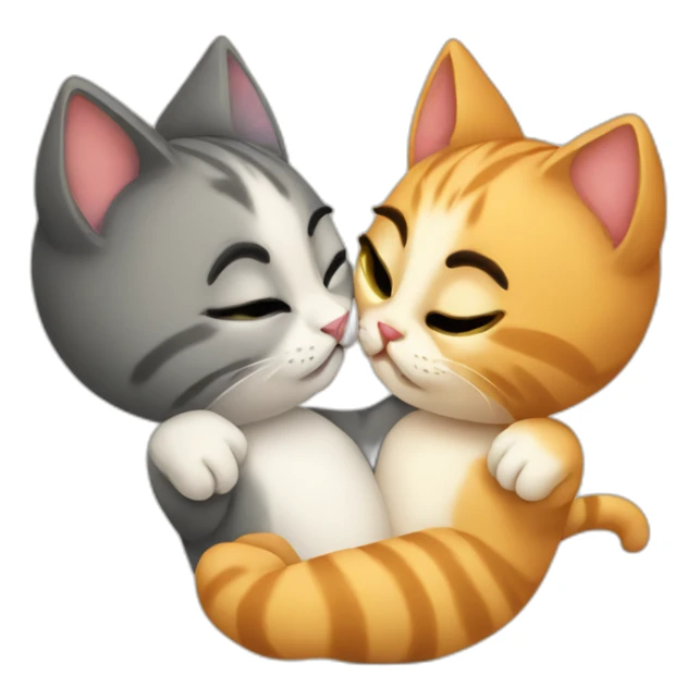 Cats kiss in love sticker