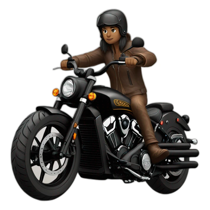 Moto Indian scout negra sticker