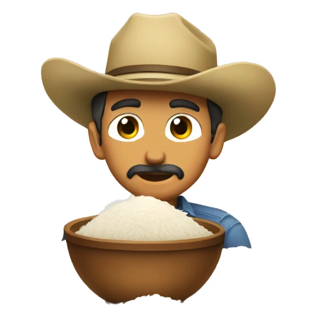 bowl of rice with cowboy  sticker