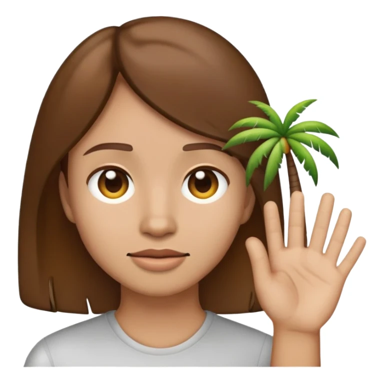 Make palm on face emoji with light skin color but brown hair sticker