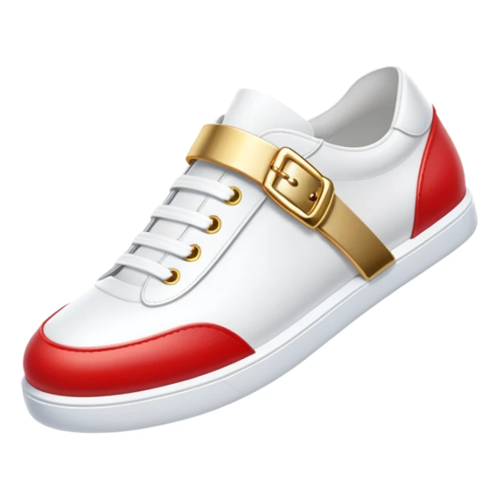 Sonic the Hedgehog's red shoes with white strap and gold buckle sticker