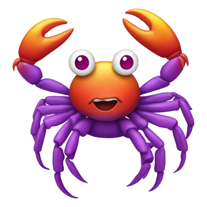 Gay crab with clown hair sticker