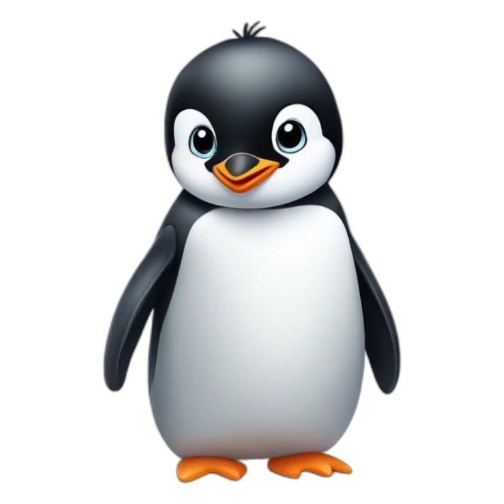 Adorable baby penguin in love sticker