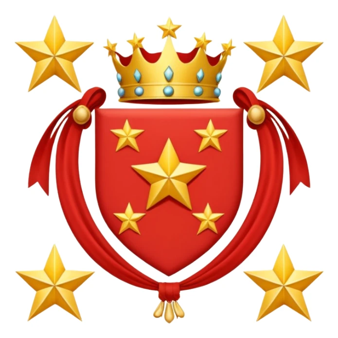 red 5 stars coat of arms sticker