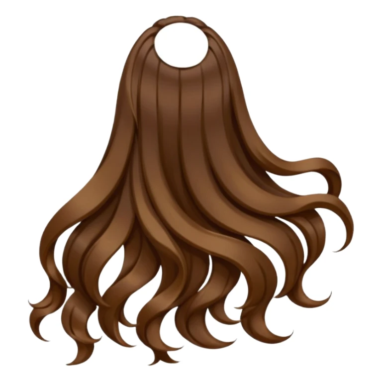 back view of long brown hair sticker