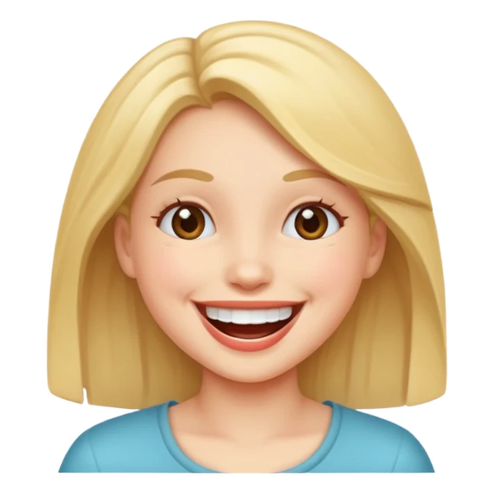 Girl having fun to head and smiling  sticker