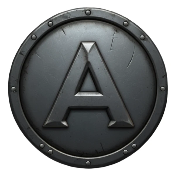 Create a custom emoji badge featuring a stylized, glossy letter “S”. Design the badge in the dark metallic Iron rank style from League of Legends. Use rough metal textures, dark gray tones, and a gritty, heavy look. Add subtle dim glows. Premium, sharp, and readable at small sizes.
 sticker