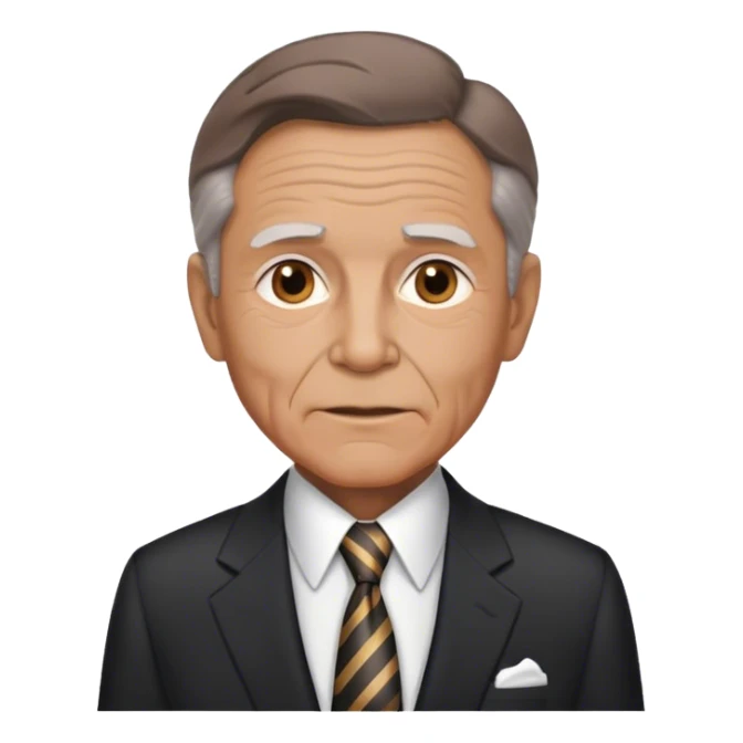 Sexy elderly man with a suit and tie and brown hair sticker