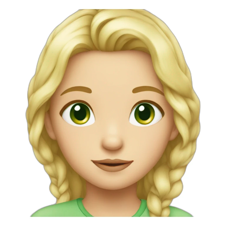 A child blonde harre green eyes sticker