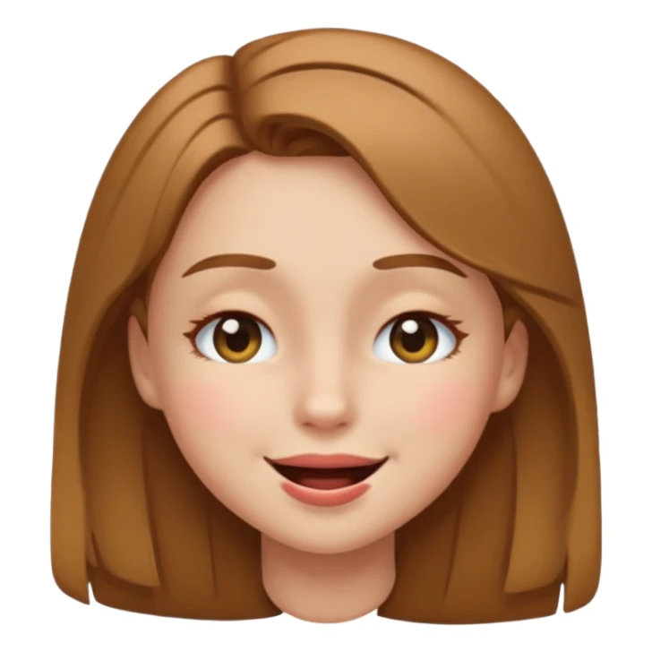 Girl winking with her left eye closed, happy face, emoji style sticker