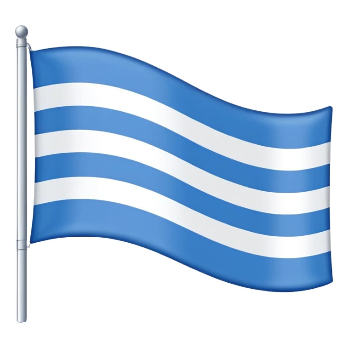 emoji Flag with 3 simple  horizontal lines: white, blue, white, equal one to another/ No other signs. lines equal. only 3 sticker