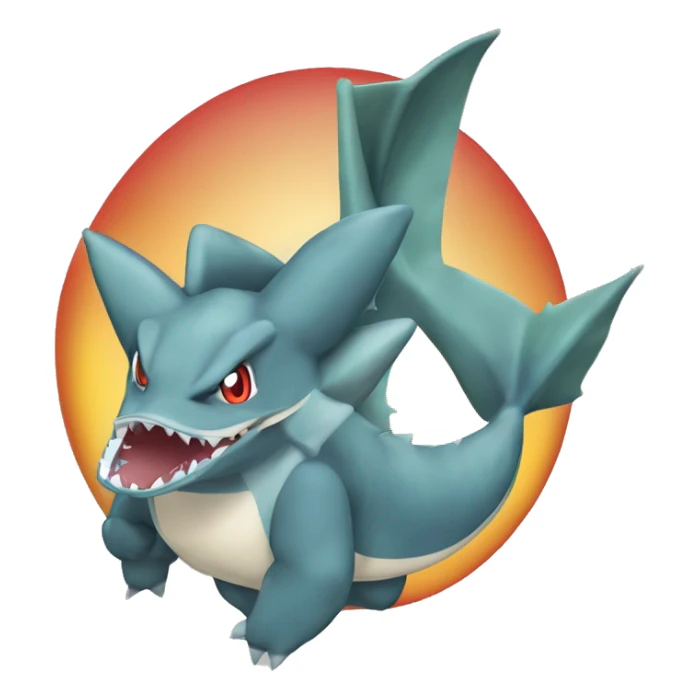 Sharpedo-Charmeleon-Gible-Larvitar-Fakémon Full Body sticker