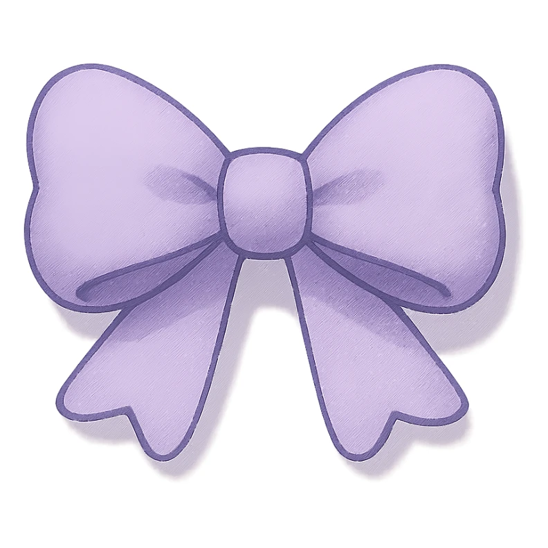 a cute lavender bow with rounded edges and a slight shadow sticker