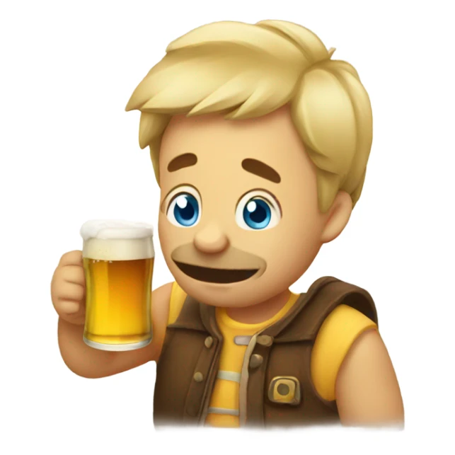 Emoji drinking beer sticker