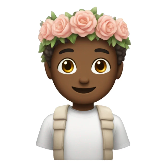 flower crown with heartwarming smile sticker