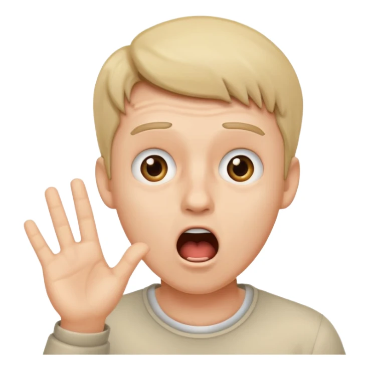 wow man shocked facial expression with hand sticker