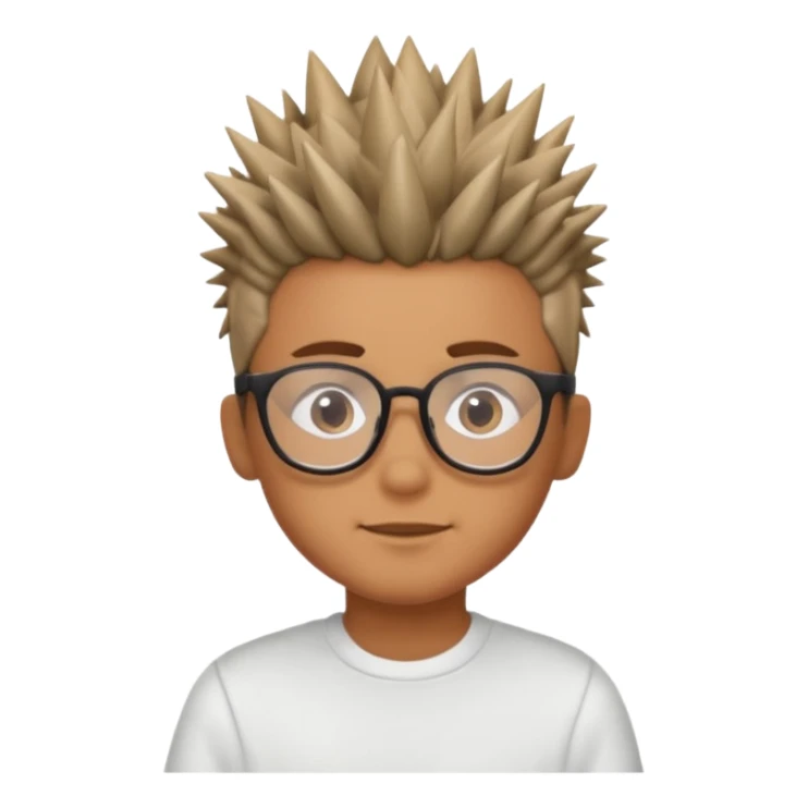 boy with hair style glasses on head  sticker