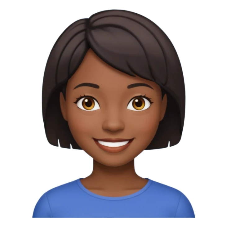 visage femme noire cheveux court sticker