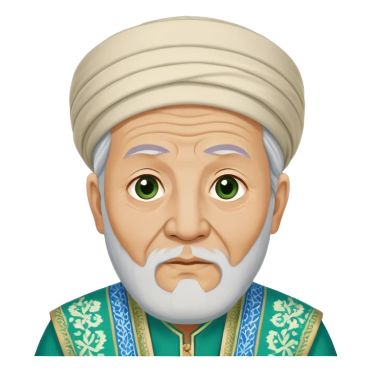 uzbek old man with green and blue national outfit sticker