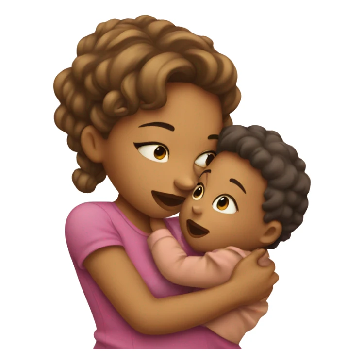Girl kissing a baby  sticker