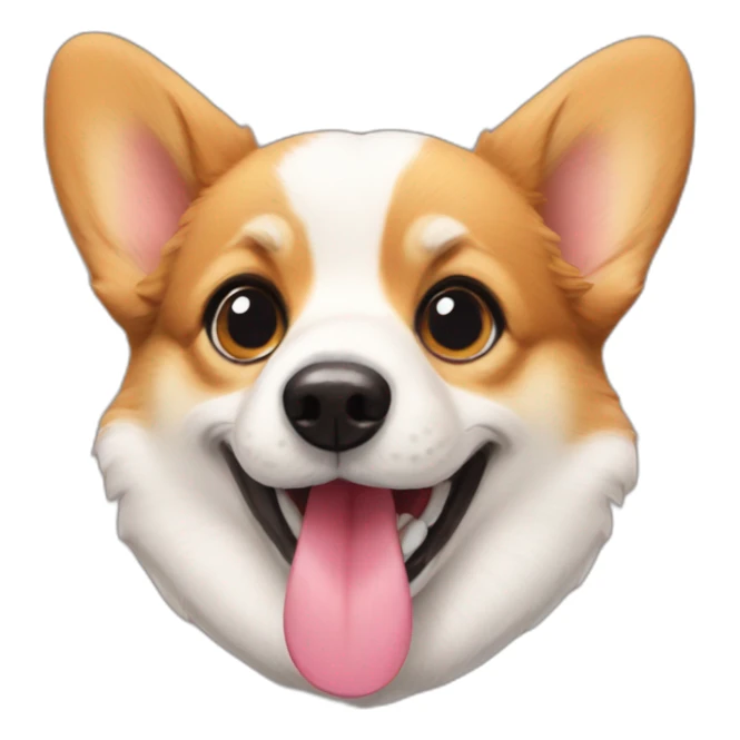 Cute corgi with his id in mouth sticker