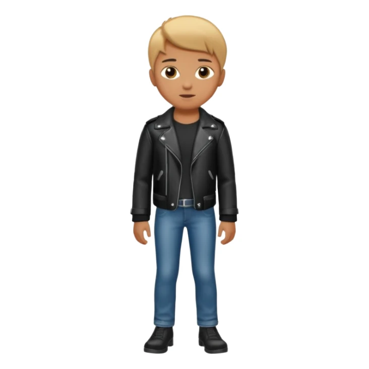 Boy in leather jocket, full body, different color leather jocket, close up sticker