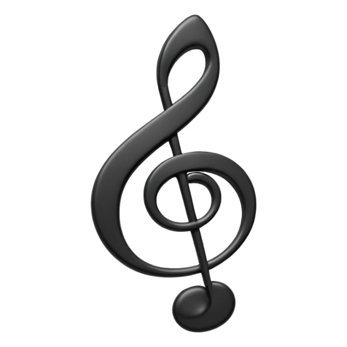Puffy style black color music note, 3d rendering, isolated  sticker