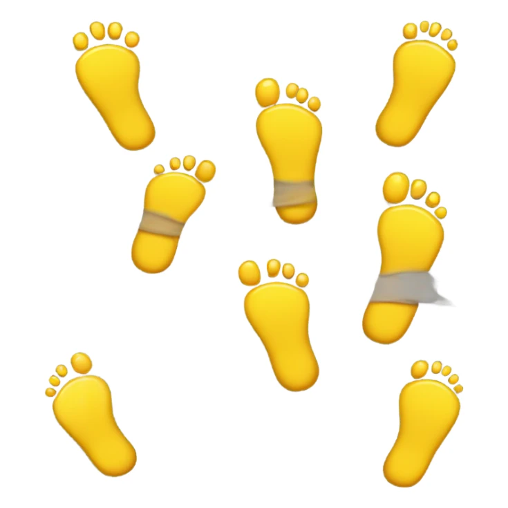 Yellow smiley face emoji with soles of feet showing sticker